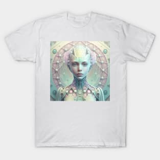 Portrait in Pastel Colors of A Fractal Robot T-Shirt